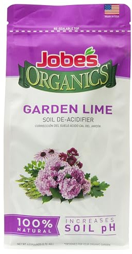 Jobe's Organics Garden Lime, Lime Powder Soil Amendment for Lawns, Plants, and Gardens, 6 lbs Bag
