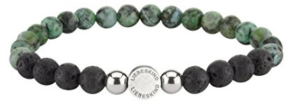 LIEBESKIND BERLIN Damen Beads Armband – Armschmuck aus Edelstahl und Halbedelsteinen - Schmuckstück und Talisman zugleich – elastisch, handgefertigt, modisch, vielseitig kombinierbar