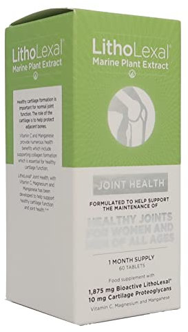 LithoLexal Joint Health 60 Tablets (1 Month Supply) Food Supplement with Plant-Based Calcium, Magnesium, Vitamins d and c and Manganese