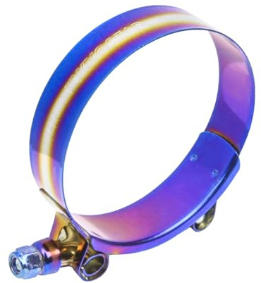 Kyostar 2.75 T-Bolt Hose Clamp Adjustable Stainless Steel Titanium Blue Clamp Diameter Ranger for 2.75inch（72-80mm）