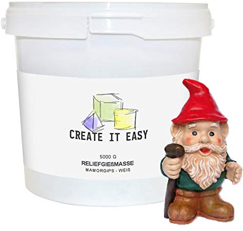 NEU Create It Easy Reliefgießmasse/Mamorgips, weiß, 5000g im wiederverschließbaren Kunststoffeimer