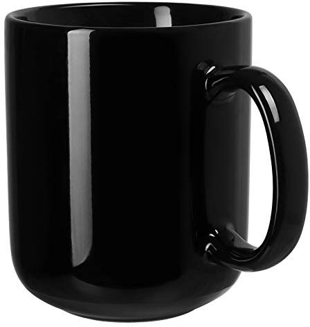 SHOWFULL 20 OZ Large Coffee Mug, 600ml Porcelain Extra Big Ceramic Cup for Tea Coffee for Men Women, Black