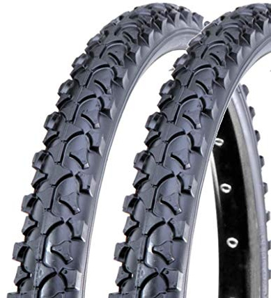 Ecovelo 2 cubiertas de 26 x 1,90 (47-559) para bicicleta de montaña de 26 pulgadas | Neumáticos negros para bicicleta MTB niño