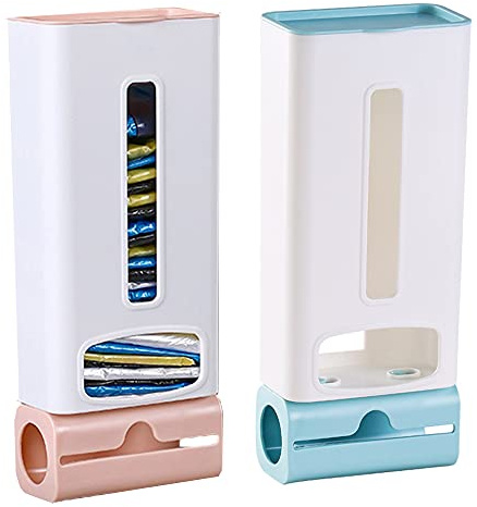 2 Pièces Distributeur de Sacs Poubelle, Support de Sac en Plastique, Organisateur sac en plastique Suspendu, pour Sacs en Plastique Sacs Poubelle Accessoires de Salle de Bain de Cuisine (2 Adhésifs)