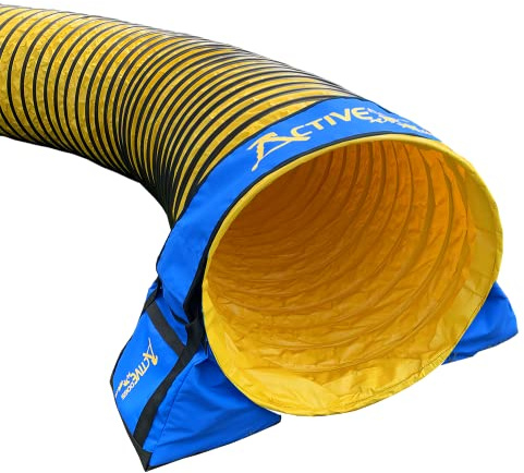 ActiveDogs Agility Tunnel No-Slip Sand Bags - Non-Constricting Saddlebags for Stabilizing Dog Agility Tunnel Equipment Indoor or Outdoor (Sandbag System Only)