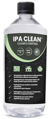 IPA Clean - Alcool Isopropilico 99,9% (1000 ml) - Soluzione Pura per Elettronica e Stampa 3D - Isopropanolo - Ideale per Pulizia Pennelli Makeup e Spray - Alcol Isopropilico