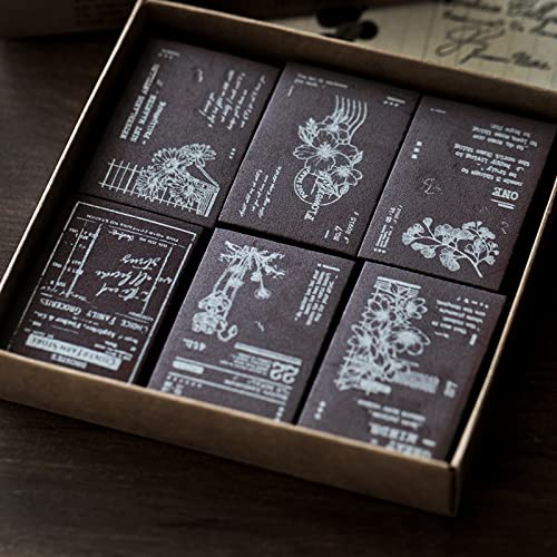 Vintage Scrapbooking Stempel Set - Bullet Journal Washi Pflanze Blumen Ticket Motive Selbst Gestalten - Schaum Stempel für Geburtstag Tagebuch Notizbuch DIY Kunst Handwerk