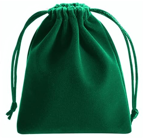GELIMY 10PCS Soft Coloful Velvet Pouches Bag Jewellery Packing Drawstring Wedding Party Gift 5 Sizes (7X9CM, GREEN)