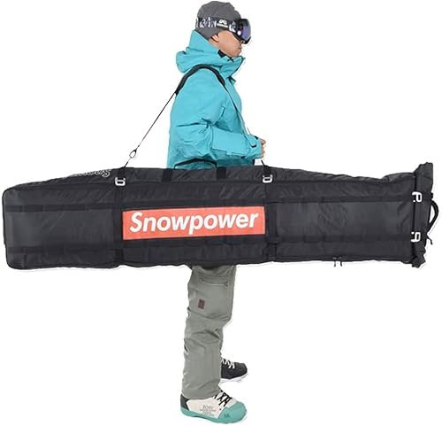 Unistrengh - wasserdichte Snowboardtasche Rollen Skitasche Snowboard Roller Bag gepolstert Skisack Teleskop-Tragetasche mit schuhfach Boardbag Wheels 100-210cm Verstellbarer Größe Schwarz