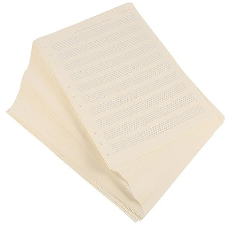 STOBOK 100blätter Loose-leaf Notenpapier Abstand Zeilen Leeres Notenblatt Praktisches Notizbuch Nachfüllpapier Für Schüler Und Musikliebhaber Weiß