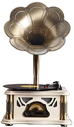 Grammofono vintage, ornamenti nostalgici in stile europeo con suono Bluetooth, giradischi in vinile creativo in stile americano e fonografo vecchio stile per soggiorno