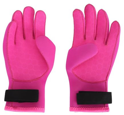 Yuecoom Wasserhandschuhe, 3 Mm Dicke Tauch-Thermohandschuhe, rutschfeste Neopren-Handschuhe, Fünf-Finger-Tauchhandschuhe, Zum Schwimmen, Tauchen, Angeln, Surfen, Rot(M Code)