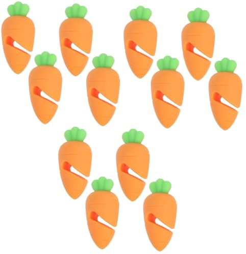 Garneck 12pcs Silicone Carrot Pot Lid Rack Spill Stopper Worktop Saver Microwave Guard Kitchen Pan Cover Lifter