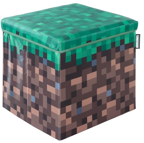 MINECRAFT - Sitz- und Aufbewahrungsbox, Grasblock, Kids, Würfel, Grün