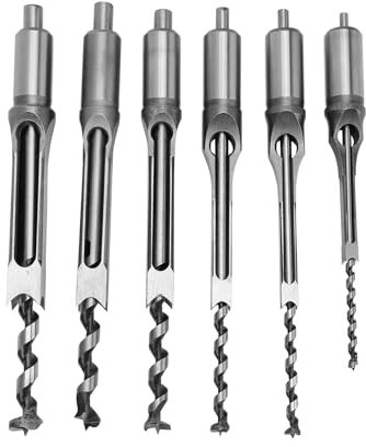 Respicefinem Mortice Chisel Set Drill Bits Set 25. 0×10. 0×6. 0 6Pcs Hole Saw Auger Drill Bit Mortising Chisel Woodworking Tool Mortice Chisel Set Auger Drill Bit