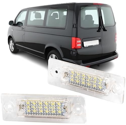 REINKO LED Kennzeichenbeleuchtung mit E-Zulassung für Skoda Superb I 3U,VW Golf Plus, Passat 3B3 3BG, Passat Variant 3C5, Caddy 3 4 Alltrack 2C 2K SA, T5 T6 Transporter/Multivan,Nur Flügeltür
