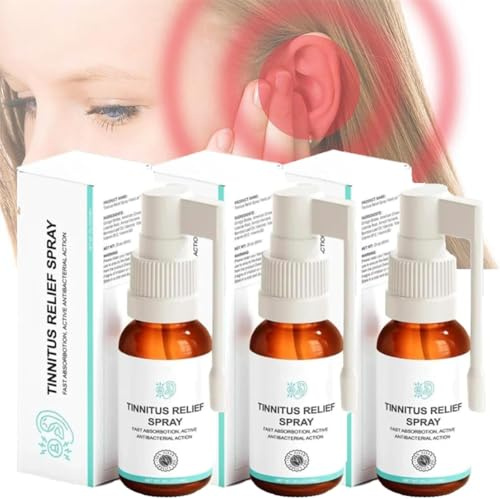 Tinnitus Relief Spray,30 ml Tinnitus Relief Spray,Ear Spray,Tinnitus Spray Ear Ringing Relief Relieving Ear Drops Hearing, Ear Drops for Tinnitus (3 Pcs)