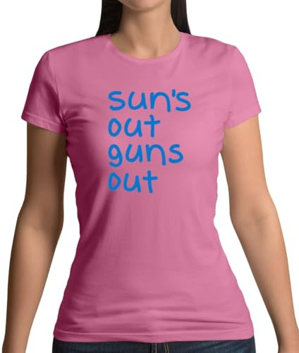 Dressdown Suns Out Guns Out - Womens Crewneck T-Shirt - Azalea - Large