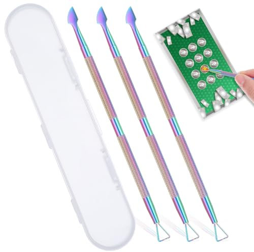 JIEYAO Lot de 3 outils à gratter pour billets de loterie, en acier inoxydable, outil à gratter avec boîte de rangement en métal, spatule en métal, outil à gratter pour billets de loto, autocollants et