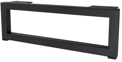 woplus 1 Stück Rechteckige Möbelfüße | Möbelbein, Schrankfuß & Sofafuß – Schwarz Matt, H: 120 mm, B: 350 mm [12 x 35cm ]