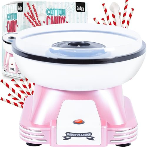 Gadgy Máquina de Algodón de Azúcar en Casa – Cotton Candy Machine de Diseño Retro – Máquina de Algodones de Azúcar o Caramelos - Ideal para Fiestas de Cumpleaños