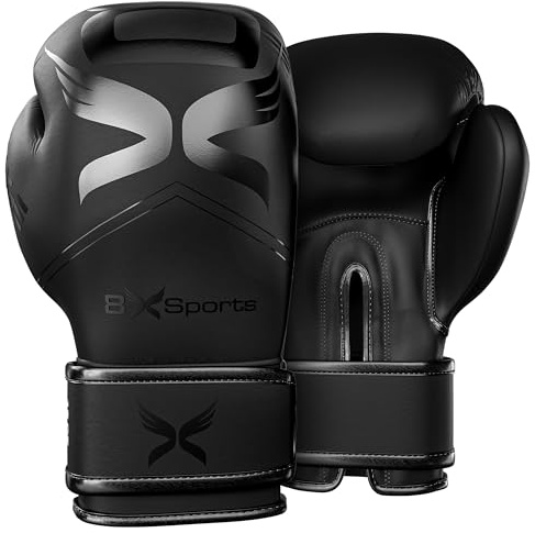 8xSports 16oz Boxing Gloves Maya Hide Leather, Professional Training Sparring MMA Gloves Mua Thai Kickboxing gloves Fighting Workout, Punching Bag Focus Mitts Pads Men Women, Padded, Ventilated Palm