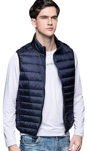 Chaleco Plumas Ligero Hombre Chaleco Plumon para Hombre Acolchado Chalecos Acolchados Hombre Chaleco Guateado Ultraligero de Hombre Chaqueta Abrigo Puffer Chaleco Plumifero Pluma sin Mangas Hombre