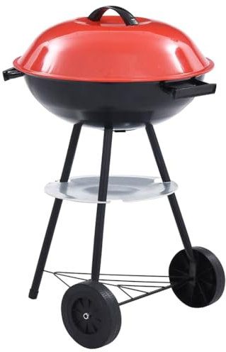 Tragbarer XXL Holzkohle Kugelgrill mit Rollen 44 cm
