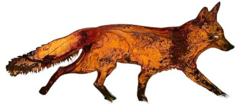 Qusedwey Hinterhältige Rustikale Metallfuchs-Gartendekoration mit Pfählen – Waldtiere, Hofgeschenk für Sie – Geburtstagsgeschenk – Kunstskulpturen B Langlebig