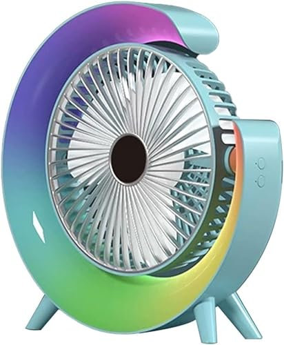 AHYDFSR USB Tischventilator, 3 Geschwindigkeiten Starker Wind Tischventilator, 360° Rotation Persönlicher Tischventilator, Tragbarer Mini-Ventilator, für Büro, Zuhause und Outdoor, Blau