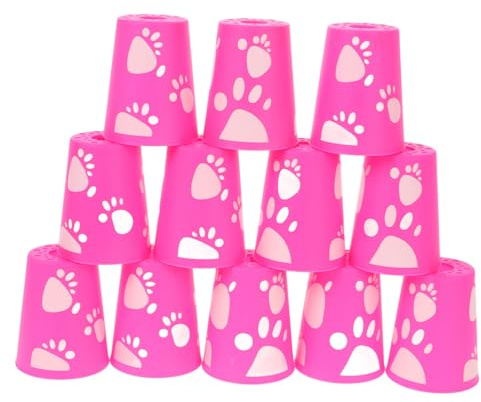 BESTonZON Jeu de Gobelets Empilables en Plastique 12pcs pour Parties et Compétitions, Facile à Nettoyer Transporter, Design Unique et Créatif