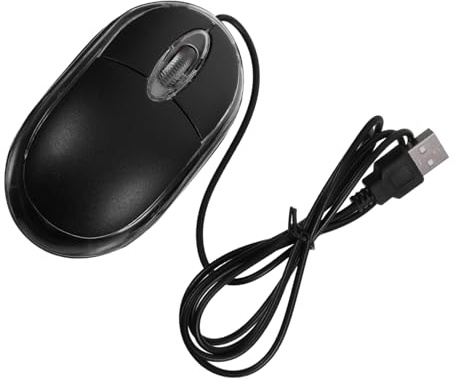 Homoyoyo Ratón Óptico USB Cable Negro Abs para PC y Escritorio | Plug Play, Respuesta Rápida, Diseño Profesional, Uso en Ordenador de Oficina