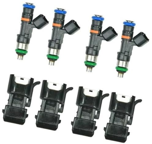 ASDGH Einspritzdüsen, for VW, for Golf, for Jetta, for 0280158117 Autoteile 4X Einspritzdüsen mit Vier Zubehörteilen 52lb 550cc Einspritzdüse für Auto