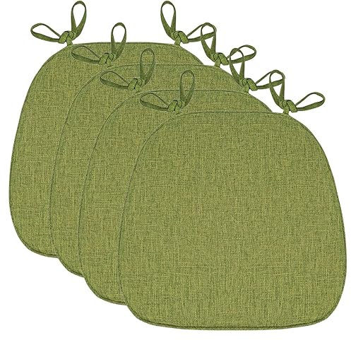 Set of 4 Comfortable Kitchen Chair Cushions 43x41x35cm Washable Seat Pads with Ties Soft Upholstered Cushions for Dining Room Home Decor (6# 4pcs)