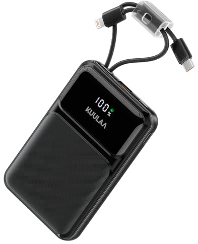 Kuulaa Power Bank, 22,5 W Mini power bank 10000 mAh, PD & QC 3.0, USB C Power Bank, batteria esterna ricarica rapida, compatibile con iPhone, Samsung, Huawei, Xiaomi