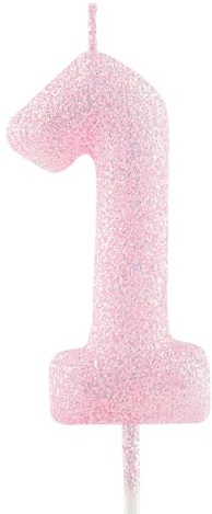 Geburtstagskerzen Zahlen 1, glitzernde Zahlenkerze zum 1, Leuchtende Rosa Kerzen, Kerzen für Kuchen, Toppers für Frauen Mädchen Geburtstags Jubiläum, Geburtstagsdekorationen, Partyzubehör
