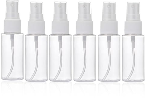 CYMYGS 6Pcs Spray Bottle Mini Spray Bottle 20ml Spray Bottles | Plastic Empty Refillable Atomiser with Protective Caps for Toiletries Perfume Toners Rose Water Cosmetics