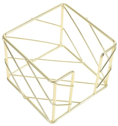 Homoyoyo Schreibtisch Gold Briefhalter aus Eisen mit Hohlmuster Platzsparender Notizblockhalter für Homeoffice und Büro Elegante Schreibtischorganisation