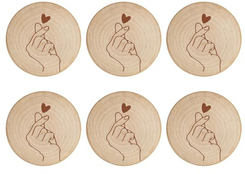 Lot de 6 décapsuleurs magnétiques simples en bois pour réfrigérateur - Autocollants ronds pour décapsuleur de bière - Décoration magnétique - Petit décapsuleur rond
