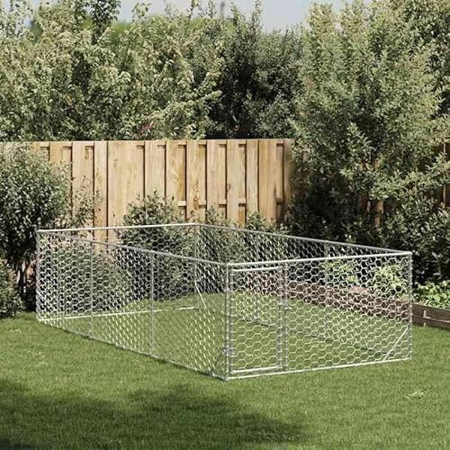 Eleganz Hundezwinger Outdoor 2x4x1 m aus verzinktem Stahl mit Tür - Robust & Wetterfest für Garten & Terrasse - Sicherer Auslauf für Ihren Hund