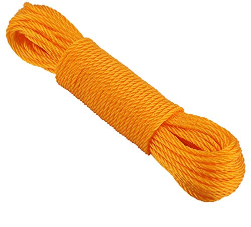 Keenso Corda di Nylon Corda Resistente Robusta per attività All'aperto 20m in da Bucato in Nylon per il Campeggio da Giardinaggio (ORANGE)