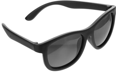IMIKEYA Occhiali da sole per bambini in silicone per ragazze Design ergonomico confortevole e accessorio decorativo per fotografia e feste, protezione e durevole, colore nero con lenti grigie