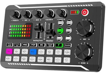 Mixeur Audio F998, Carte Son Professionnelle Compatible Bluetooth, Enregistrement en Studio pour téléphone, PC, Console de mixage, amplificateur, mixeur de Musique Live