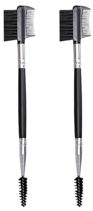 2Pcs Double-Sided Eyebrow Brush, 3-in-1 Makeup Tool, Double-ended Eyelash Comb, Eyelash Separator, Makeup Tool for Modifying Eyebrows and Eyelashes