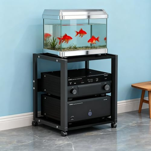 SOFACHEN Rack Audio Mobile per Stereo e Giradischi a 2/3 Livelli, Mobile Porta Componenti AV con Ripiani Regolabili, Rack audio per Sala Teatro, Studio e Soggiorno Moderno(Style 1)