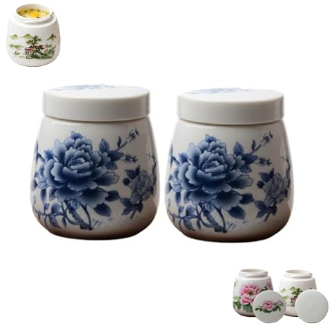 Coquetiers coquetiers cocottés avec couvercles, cuiseur à œufs à la coque vintage en céramique souple, 220 ml en porcelaine avec couvercle, ensemble de machine à œufs cuits à la vapeur pour petit