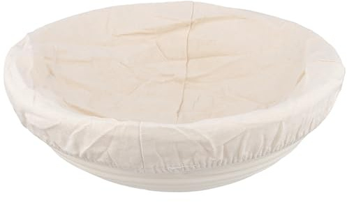 JAPCHET 10 Inch Bread Proofing Basket, Round Proofing Basket with Linen Liner for Sourdough Baking, Bread Rising, 25 x 8 cm