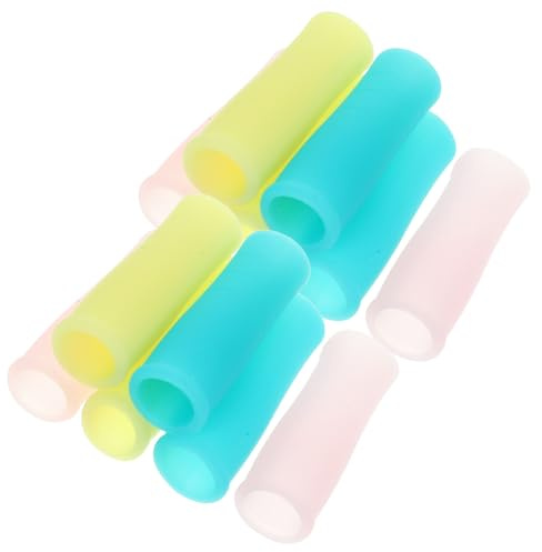 VINTORKY 12 Pièces Manchon en Silicone Antidérapant pour Poignée de Ciseaux à Cuticules, Protège-manche Solide et Confortable, Accessoire pour Soin des Ongles