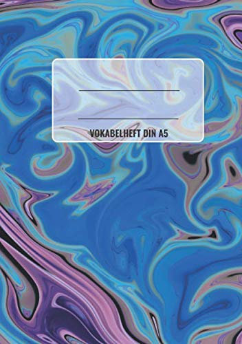 Vokabelheft DIN A5: 2 Spalten + liniert auf 80 Seiten mit liquid-style Cover für Schule & Studium (Vokabelheft blue-storm | Band 03)