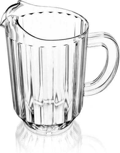 New Star Foodservice Commercial Polycarbonate Water Pitcher, 60 oz, Clear